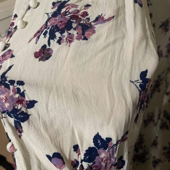 White and Purple Xhiliration Button Down Dress - Picture 3 of 4